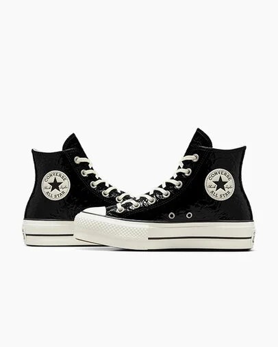 Black Converse Chuck Taylor All Star Lift Women Platform Shoes UK | C-78452619