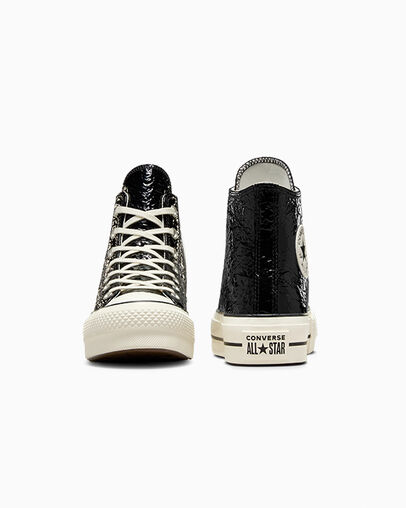 Black Converse Chuck Taylor All Star Lift Women Platform Shoes UK | C-78452619