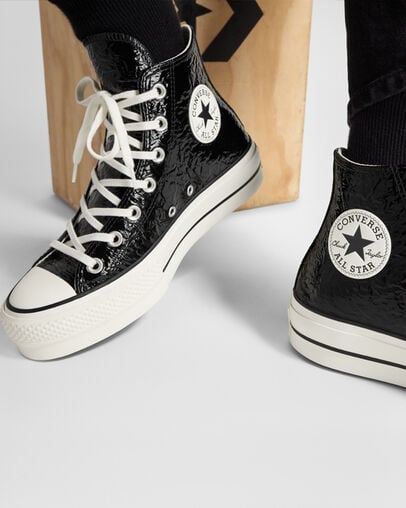 Black Converse Chuck Taylor All Star Lift Women Platform Shoes UK | C-78452619