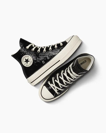 Black Converse Chuck Taylor All Star Lift Women Platform Shoes UK | C-28953079