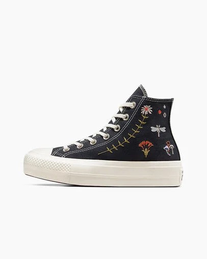 Black Converse Chuck Taylor All Star Lift Women Platform Shoes UK | C-47695289