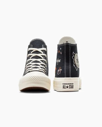 Black Converse Chuck Taylor All Star Lift Women Platform Shoes UK | C-47695289