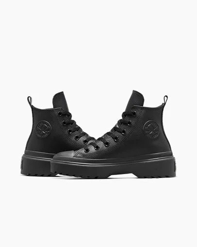 Black Converse Chuck Taylor All Star Lugged Lift Kids' Platform Shoes UK | C-87026939