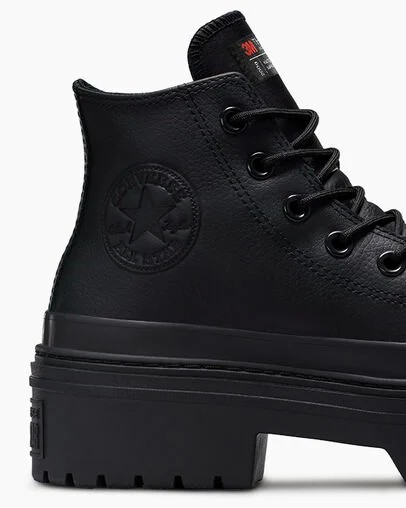 Black Converse Chuck Taylor All Star Lugged Heel Platform Waterproof Women Boots UK | C-96350419