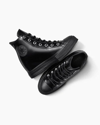 Black Converse Chuck Taylor All Star Wedge Women Platform Shoes UK | C-28154969