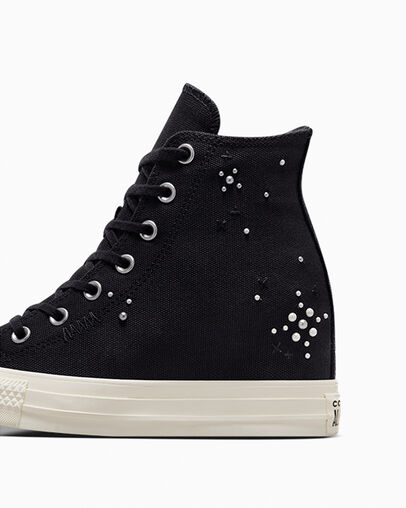 Black Converse Chuck Taylor All Star Wedge Women Platform Shoes UK | C-61358029