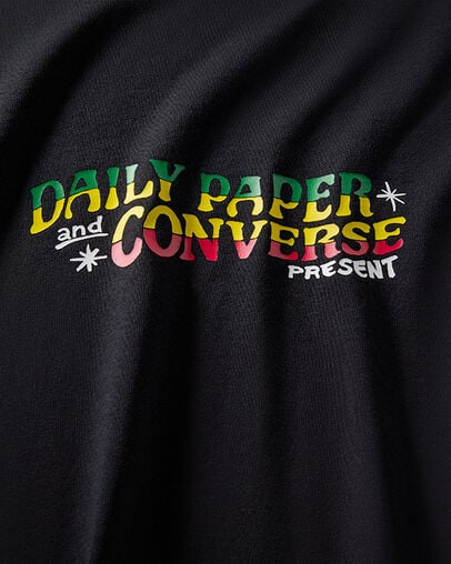 Black Converse Converse x Daily Paper Gold Standard Women T Shirts UK | C-90645189