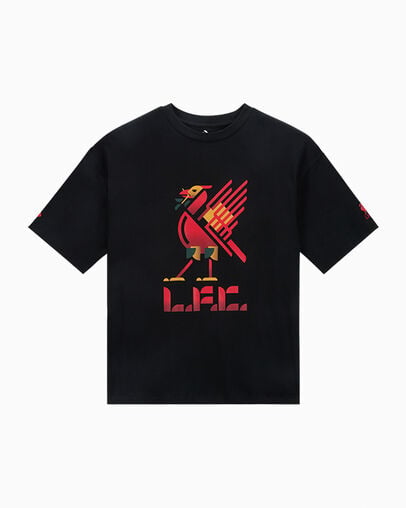 Black Converse Converse x Liverpool FC Liver Bird Women T Shirts UK | C-40359829