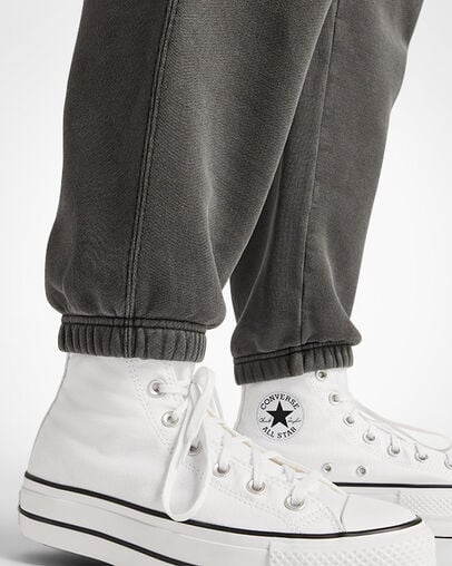 Black Converse Go-To Sneaker Patch Loose-Fit Women Sweatpants UK | C-20143699