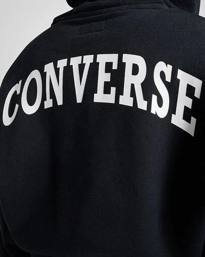 Black Converse Retro Full-Zip Women Hoodie UK | C-60824539