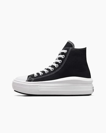 Black / Beige White Converse Chuck Taylor All Star Move Men Platform Shoes UK | C-42379089