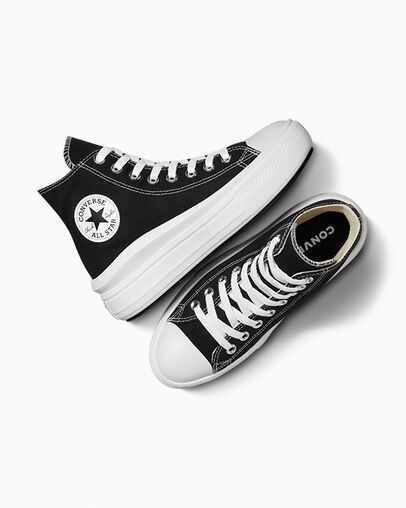 Black / Beige White Converse Chuck Taylor All Star Move Men Platform Shoes UK | C-42379089