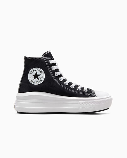 Black / Beige White Converse Chuck Taylor All Star Move Men Platform Shoes UK | C-27196389