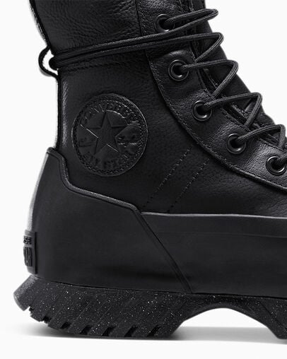 Black / Grey Converse Chuck Taylor All Star Lugged 2.0 XHi Waterproof Leather Men Platform Shoes UK | C-82165739