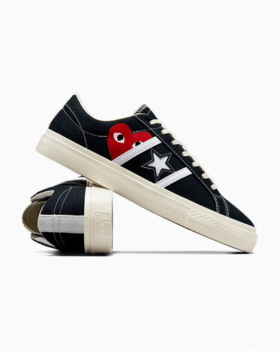 Black / Red Converse Converse x PLAY Comme des Garçons One Star Academy Pro Men Tennis Shoes UK | C-47985369