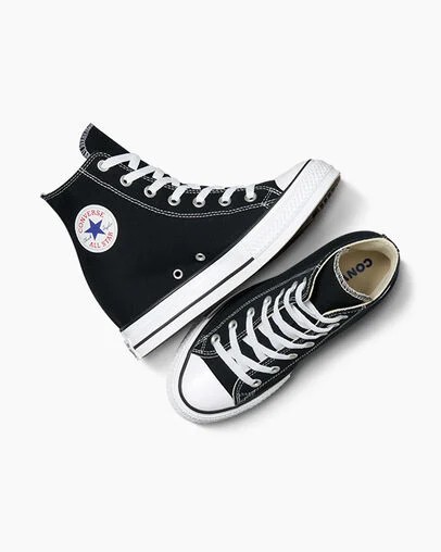 Black / Red / Navy Converse Chuck Taylor All Star Wedge Women Platform Shoes UK | C-32570149