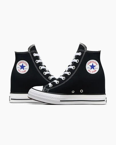 Black / Red / Navy Converse Chuck Taylor All Star Wedge Women Platform Shoes UK | C-32570149