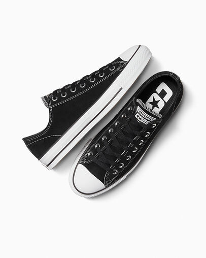 Black / White Converse CONS Chuck Taylor All Star Pro Suede Women Skate Shoes UK | C-25031489