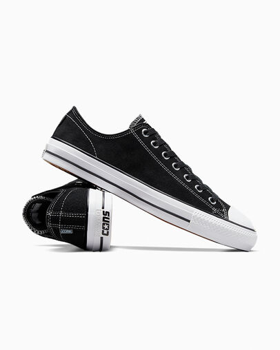 Black / White Converse CONS Chuck Taylor All Star Pro Suede Women Skate Shoes UK | C-25031489