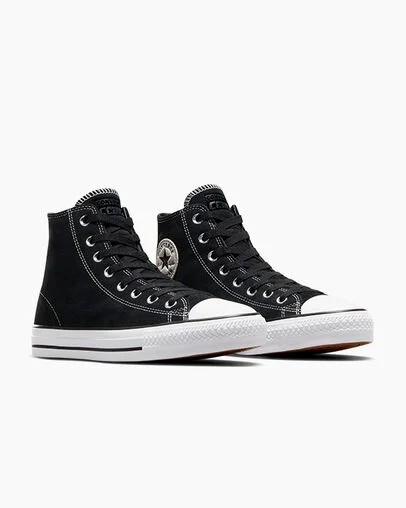 Black / White Converse CONS Chuck Taylor All Star Pro Suede Women Skate Shoes UK | C-12736049