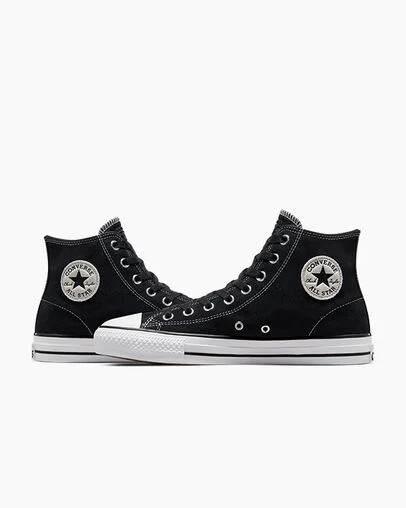 Black / White Converse CONS Chuck Taylor All Star Pro Suede Women Skate Shoes UK | C-12736049