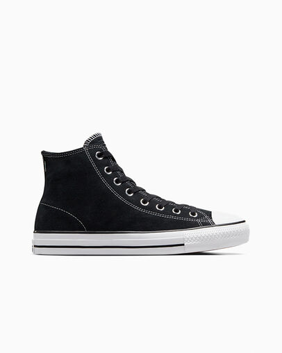 Black / White Converse CONS Chuck Taylor All Star Pro Suede Women Skate Shoes UK | C-26417839