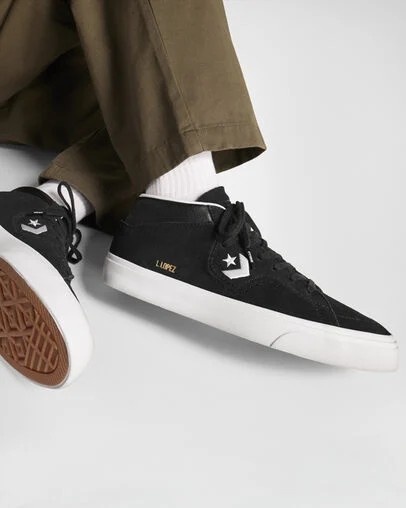 Black / White Converse CONS Louie Lopez Pro Suede and Leather Men Skate Shoes UK | C-62781499