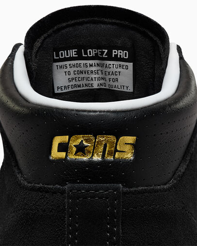 Black / White Converse CONS Louie Lopez Pro Suede and Leather Men Skate Shoes UK | C-62781499