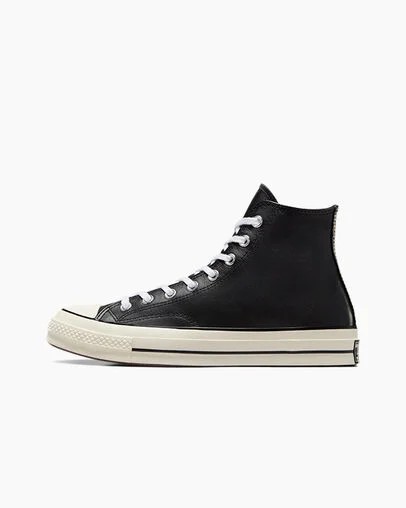 Black / White Converse Chuck 70 Leather Men Sneakers UK | C-91258049