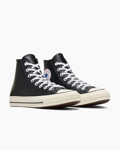 Black / White Converse Chuck 70 Leather Men Sneakers UK | C-91258049