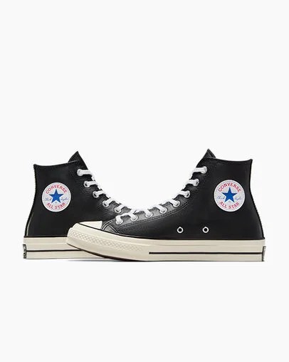 Black / White Converse Chuck 70 Leather Men Sneakers UK | C-91258049