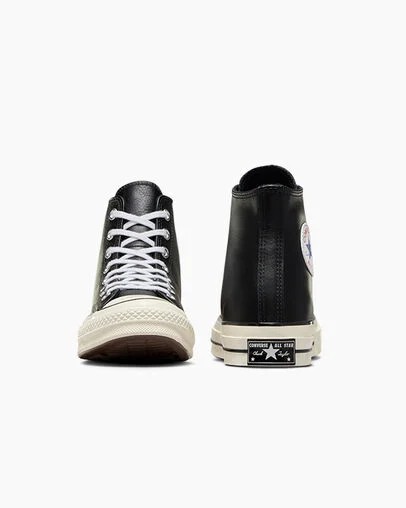 Black / White Converse Chuck 70 Leather Men Sneakers UK | C-91258049