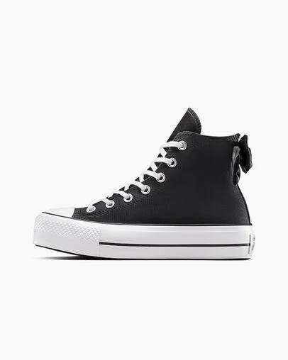 Black / White Converse Chuck Taylor All Star Lift Women Platform Shoes UK | C-58397619