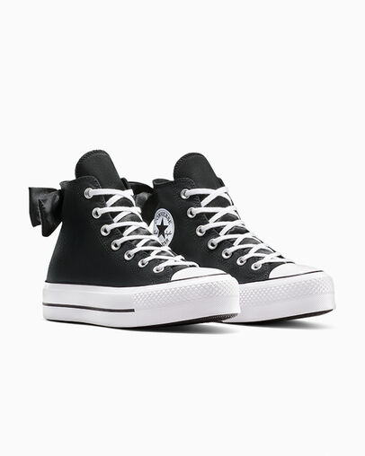 Black / White Converse Chuck Taylor All Star Lift Women Platform Shoes UK | C-58397619