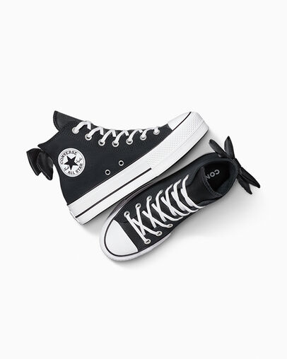 Black / White Converse Chuck Taylor All Star Lift Women Platform Shoes UK | C-58397619