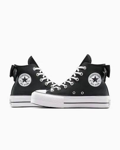 Black / White Converse Chuck Taylor All Star Lift Women Platform Shoes UK | C-58397619