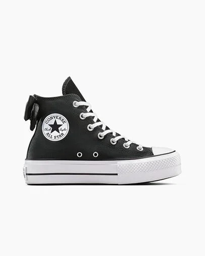 Black / White Converse Chuck Taylor All Star Lift Women Platform Shoes UK | C-58397619