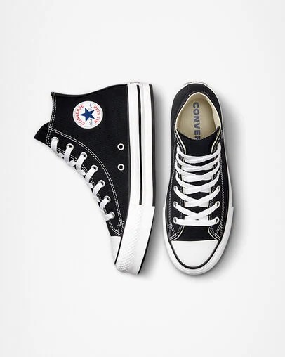 Black / White Converse Chuck Taylor All Star EVA Lift Kids' Platform Shoes UK | C-92483169