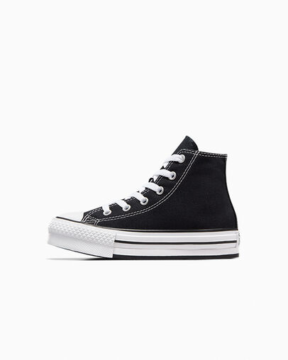 Black / White Converse Chuck Taylor All Star EVA Lift Kids' Platform Shoes UK | C-02619389