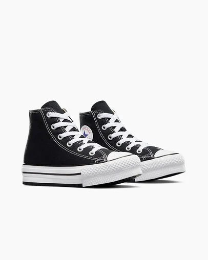 Black / White Converse Chuck Taylor All Star EVA Lift Kids' Platform Shoes UK | C-02619389