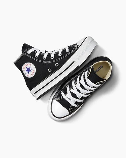 Black / White Converse Chuck Taylor All Star EVA Lift Kids' Platform Shoes UK | C-02619389