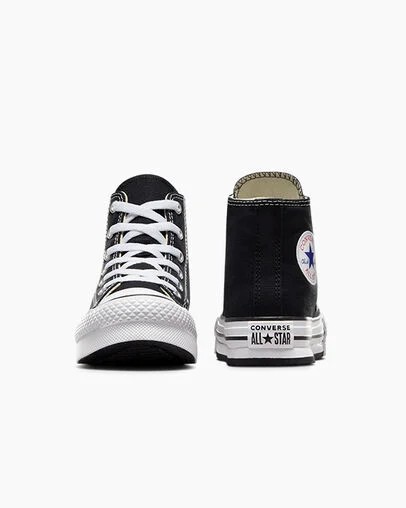 Black / White Converse Chuck Taylor All Star EVA Lift Kids' Platform Shoes UK | C-02619389