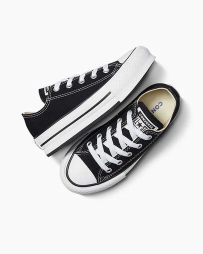 Black / White Converse Chuck Taylor All Star EVA Lift Kids' Platform Shoes UK | C-54293109