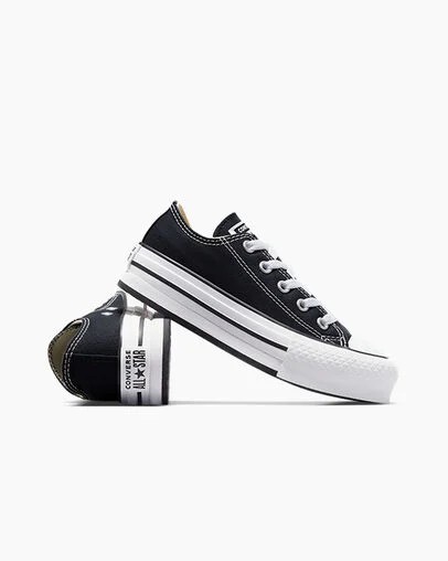 Black / White Converse Chuck Taylor All Star EVA Lift Kids' Platform Shoes UK | C-54293109