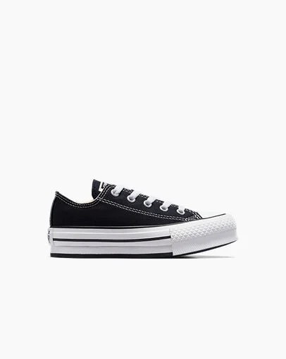 Black / White Converse Chuck Taylor All Star EVA Lift Kids\' Platform Shoes UK | C-54293109