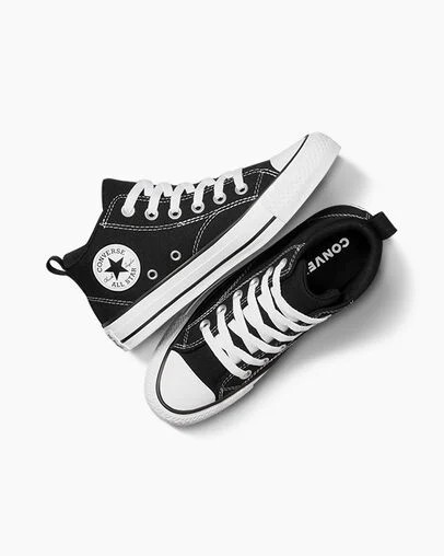 Black / White Converse Chuck Taylor All Star Malden Street Kids' Boots UK | C-21873659