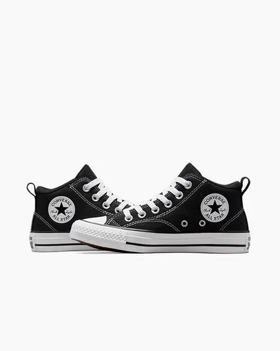 Black / White Converse Chuck Taylor All Star Malden Street Kids' Boots UK | C-21873659