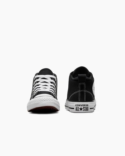 Black / White Converse Chuck Taylor All Star Malden Street Kids' Boots UK | C-21873659