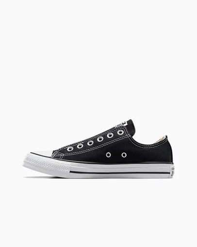 Black / White Converse Chuck Taylor All Star Men Slip On Shoes UK | C-56487939