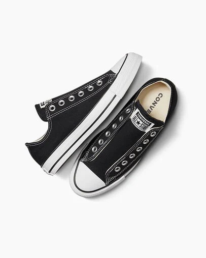 Black / White Converse Chuck Taylor All Star Men Slip On Shoes UK | C-56487939